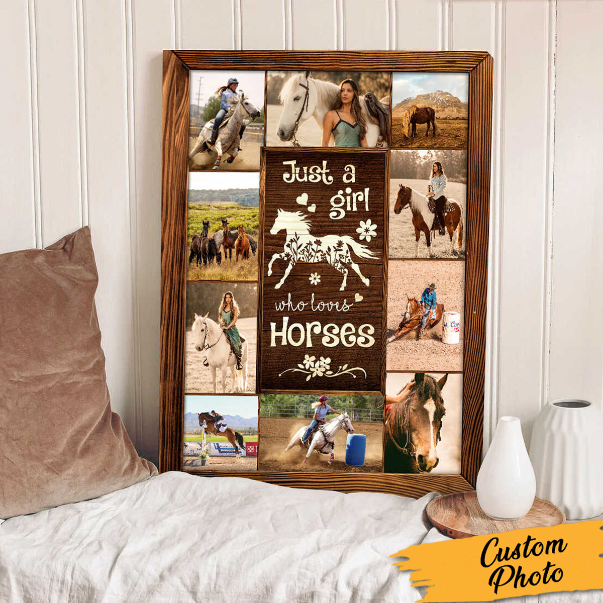 Just A Girl Who Loves Horses Poster, Gifts For Horse Lovers, Equestrian Gifts, Personalized Horse Gifts