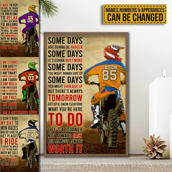 Custom Personalized Motocross Poster, with custom Name, Number & Appearance, Vintage Style, Dirt Bike Gifts