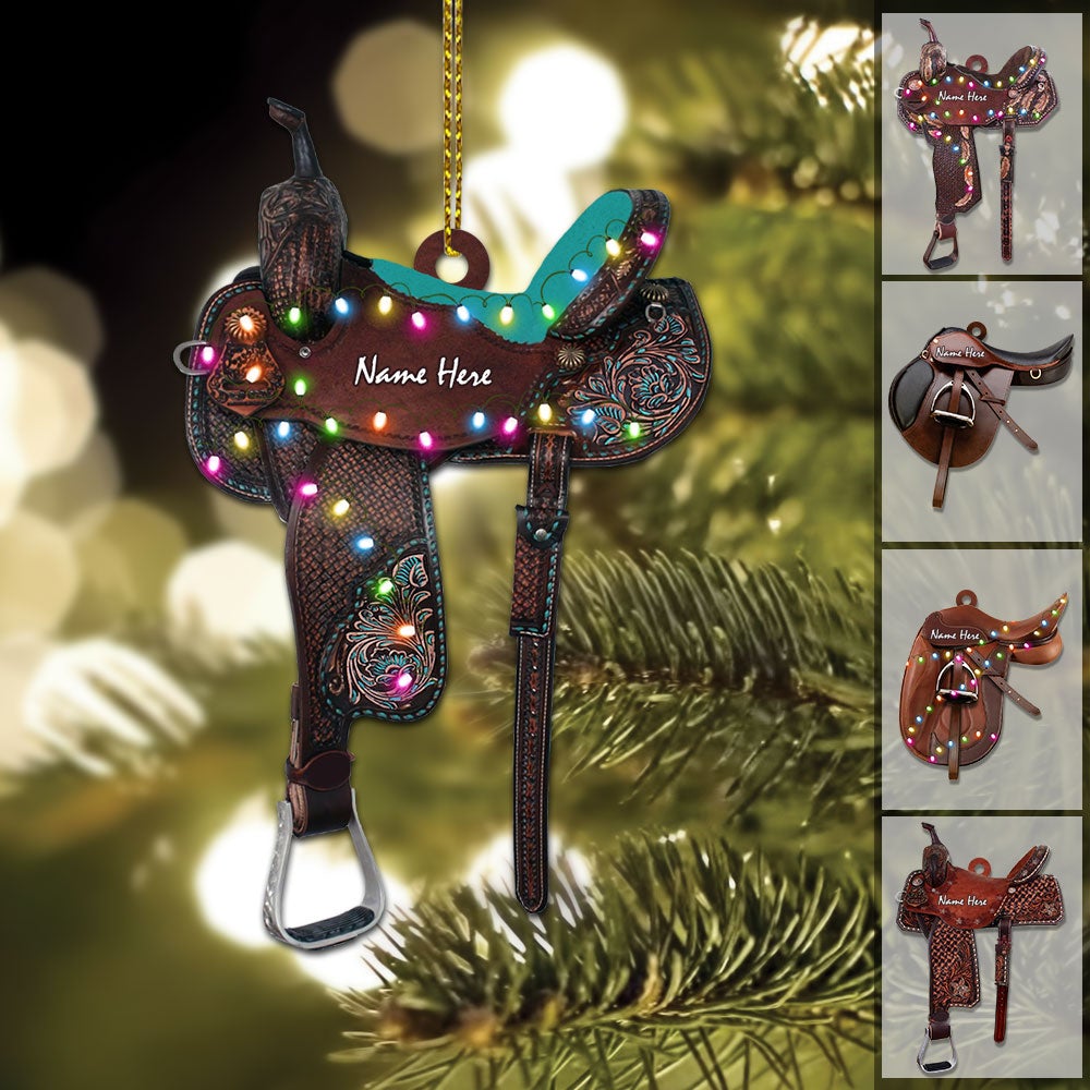 Personalized Horse Saddle Flat Acrylic Ornament-For Horse Lovers Riding Horse