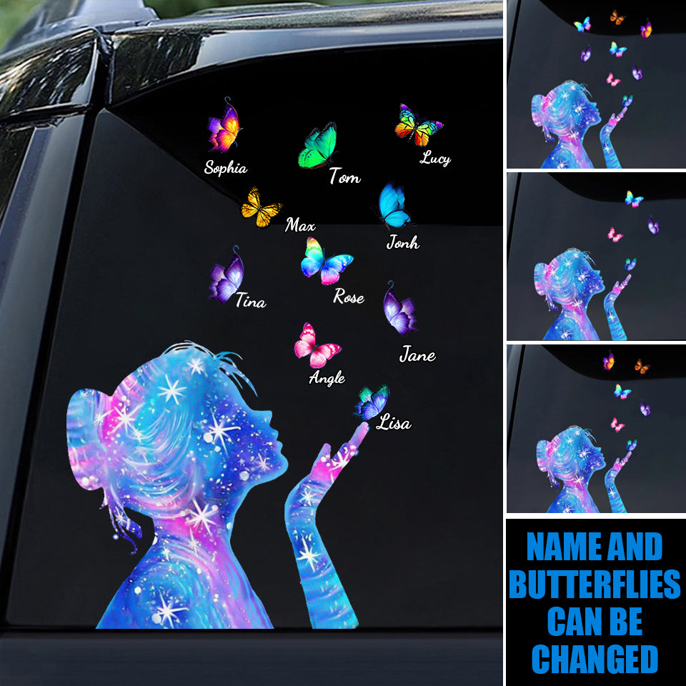 Personalized Butterflies Kisses Decal-Gift For Beautiful Mom/Grandma