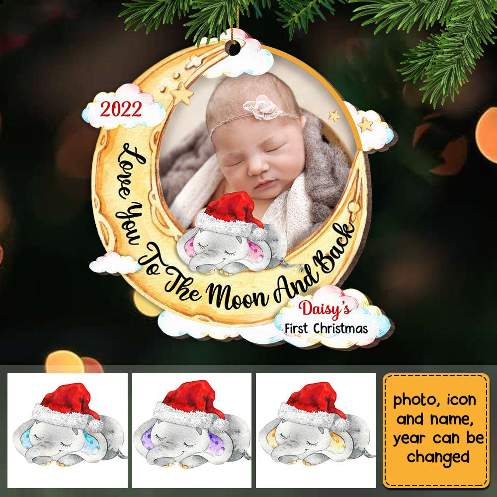 Elephant Baby First Christmas Personalized Ornament