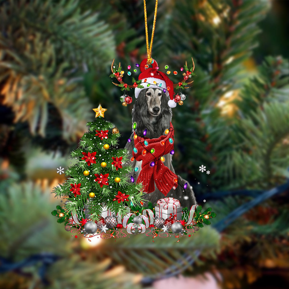 Afghan Hound-Reindeer Christmas-Two Sided Ornament