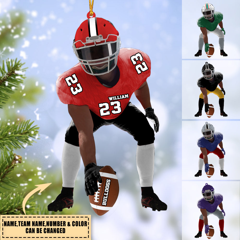 Personalized The Great American Football Player Christmas-Two Sided Ornament