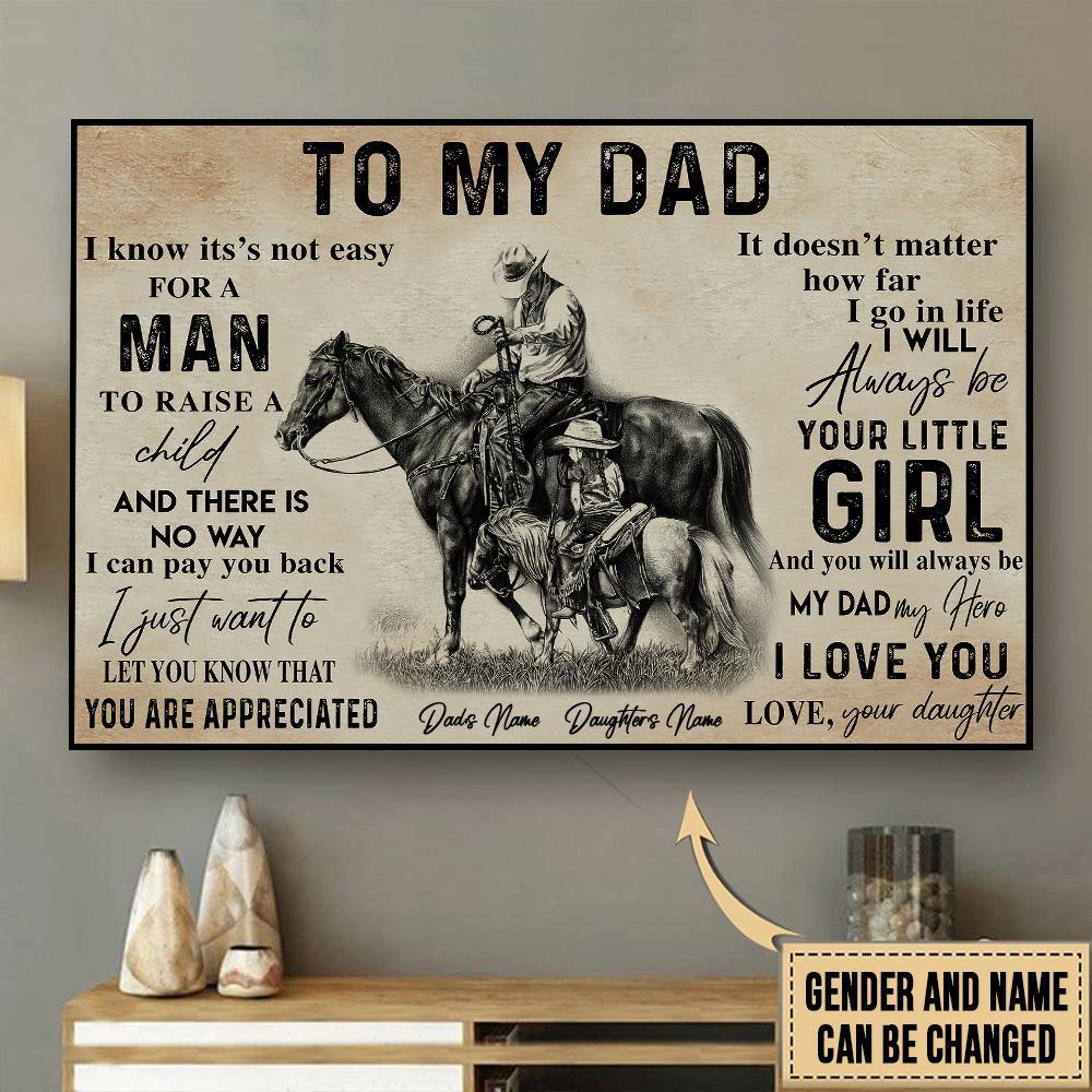 Horse Custom Poster You Will Always Be My Dad My Hero Personalized Gift